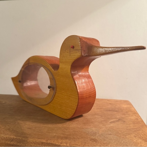 Vintage Handmade Wood Duck Piggy Bank ~ Canadiana 🇨🇦 - Picture 3 of 6